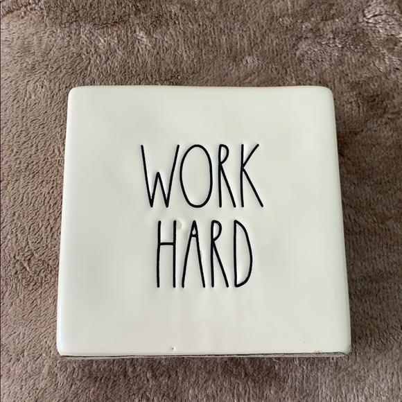 Rae Dunn “Work Hard” or “Stay Humble” glass sign - Picture 2 of 4